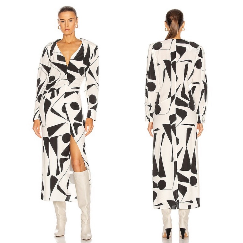 NEW NWT Isabel Marant Ablainea Midi Dress In Ecru